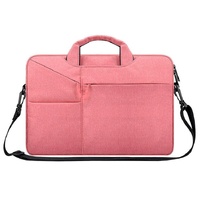 14.1 Inch Laptop Handbag With Hidden Strap And Suitcase Belt - Waterproof And Tear-Resistant - Light Grey thumbnail
