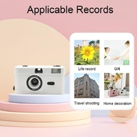 Retro Manual Reusable Film Camera for Kids - no Film - White + Pink Orange thumbnail