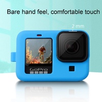 Silicone Case with Wrist Strap and Lens Cover for Gopro Hero10 / 9 - Blue thumbnail
