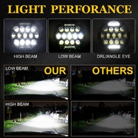 2 Pcs 7 Inch Dc10 - 48V 36W 6000K Harley Motorcycle Headlight With 12 Smd - 5630 - Led Lamps And 12 Crystal Lamp Beads White Light thumbnail