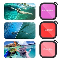 Waterproof Case for Gopro Hero8 with Touch Back Cover and Colour Lens Filter - 45m - Purple thumbnail