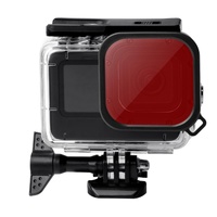 Waterproof Touch Case with Colour Lens Filter for Gopro Hero10 / Hero9 - Red thumbnail