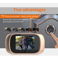 2.8 Lcd Screen Cat Eye Doorbell With Night Vision - Silver thumbnail
