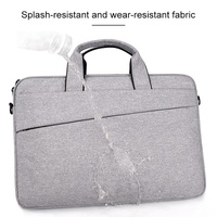 Portable Laptop Tablet Bag - 15.4 Inch Double Side Pockets Soft Handle Oxford Cloth - Navy Blue thumbnail