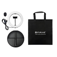 10.2 Dual-colour Led Ring Light with Usb Bluetooth Remote and Phone Holder - White thumbnail