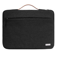 Waterproof Laptop Sleeve Bag With Zipper - Handheld - Beige White thumbnail
