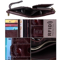 Men Rfid Blocking Cowhide Leather Wallet - Crazy Horse Texture - Ccb1083Z thumbnail