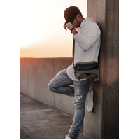 FIB Byron East West Sling Shoulder Bag Travel Adjustable Strap - Brown thumbnail