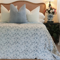 Wild Flower Ocean Reversible Quilt - Blue (Size: King 228 cm x 274 cm) thumbnail