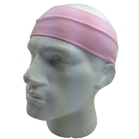 PLAIN HEADBAND Elastic Stretch Sports Yoga Hair Band Unisex 8cm Wide Wrap - Light Pink thumbnail
