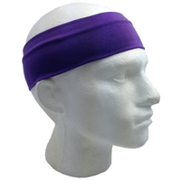 PLAIN HEADBAND Elastic Stretch Sports Yoga Hair Band Unisex 8cm Wide Wrap - Purple thumbnail
