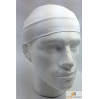 PLAIN HEADBAND Elastic Stretch Sports Yoga Hair Band Unisex 8cm Wide Wrap - White thumbnail