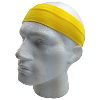 PLAIN HEADBAND Elastic Stretch Sports Yoga Hair Band Unisex 8cm Wide Wrap - Yellow thumbnail