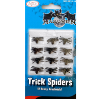 MINI FAKE SPIDERS Trick Halloween Scary Arachnids Joke Prank Small Gag Toy Bug thumbnail