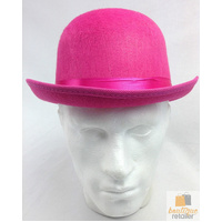 BOWLER HAT Party Costume Derby Fancy Dress Dance Halloween Vintage Cap - Hot Pink thumbnail