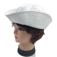 Adult White Sailor Hat Marine Unisex Gob Captain Navy Hen's Night Doughboy Cap thumbnail
