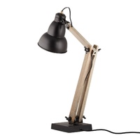 Faroe Scandi Modern Natural Wooden Table Lamp Rustic Retro Designer Light thumbnail