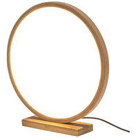 Bamboo Single Ring LED Lamp Light Modern Scandi Minimalistic - Natural thumbnail