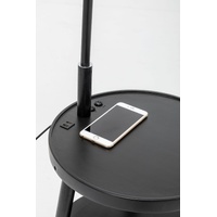 Naples Tripod Floor Lamp Shelf Storage Drawer Bed Side Table Light w/ USB Charger thumbnail