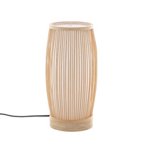 Natural Woven Bamboo Cylinder Table Lamp Light Shade Boho Tropical Coastal thumbnail