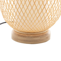Natural Woven Bamboo Oval Table Lamp Light Shade Boho Tropical Coastal thumbnail