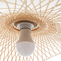 Sophia Natural Hand-Woven Bamboo Wave Pendant Lamp - Small thumbnail