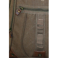 FIB Washed Canvas Backpack Bag in Khaki thumbnail