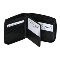 Futura Mens Zip Around Leather Wallet RFID Gift - Black thumbnail