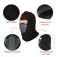 Thermal Fleece Balaclava Windproof Breathable Ski Face Mask Hood Warm Weather - Burgundy thumbnail