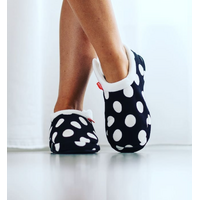 ARCHLINE Orthotic Slippers CLOSED Arch Scuffs Pain Moccasins Relief - Black/White Polka Dots - EUR 36 (Womens 5 US) thumbnail