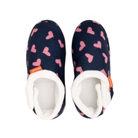 ARCHLINE Orthotic Slippers CLOSED Arch Scuffs Moccasins Pain Relief in Navy Hearts - EUR39 thumbnail