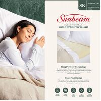 Sunbeam Sleep Perfect Super King Bed Wool Fleece Heated Blanket thumbnail