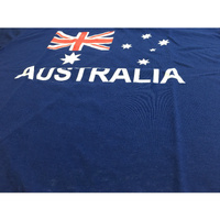 Adult AUSTRALIAN T Shirt Australia Day 100% COTTON Souvenir Tee Top Flag - Blue - Large thumbnail