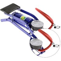 Foot Air Pump High Pressure Gauge Tyre Tire Inflator Air Bed Bike Ball thumbnail