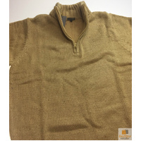 Mens Knit Jumper Pullover Sweater Knitted Casual Stretch Warm Winter  - Half Zip Maize 17 (KW14) - M thumbnail