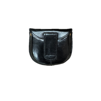 Milleni Genuine Leather Coin Purse Holder Wallet with Belt Loop - Black thumbnail