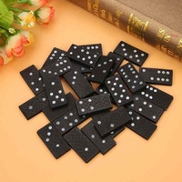 Domino Set Wooden Box Kids Children Traditional Toy 28 Dominoes thumbnail