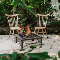 30" Square Slate Tile Fire Pit Outdoor Patio Heater Fireplace thumbnail