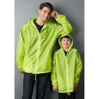 Adult Plus Size Spray Jacket Casual Hike Rain Hi Vis Poncho Waterproof - Fluoro Lime thumbnail