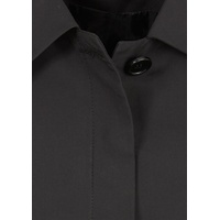 Womens Winter Button Long Trench Coat Jacket Parka Overcoat - Black - Large thumbnail