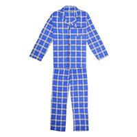 Mens Flannelette Pyjama Set Sleepwear Soft 100% Cotton PJs Two Piece Pajamas - Blue - 3XL thumbnail