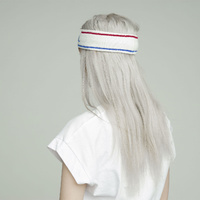 Kangol Bermuda Stripe Headband Stretch Sweatband - White/Ciano - One Size thumbnail