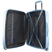 Pierre Cardin Inspired Milleni Checked Luggage Bag Travel Carry On Suitcase 65cm (82.5L) - Blue thumbnail