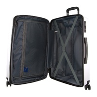 Pierre Cardin Inspired Milleni Checked Luggage Bag Travel Carry On Suitcase 65cm (82.5L) - White thumbnail