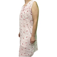 Womens 100% Cotton Sleeveless Nightie Gown Night Dress Pyjamas PJ Pajamas Sleep - Pink - 14 thumbnail