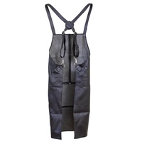 Pierre Cardin Professional Leather Apron Butcher Woodwork Hairdressing Barber Chef - Black thumbnail