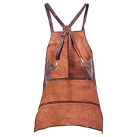 Pierre Cardin Professional Leather Apron Butcher Woodwork Hairdressing Barber Chef - Chestnut thumbnail