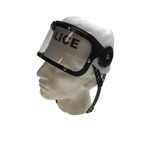POLICE HAT Plastic Helmet Cap Costume Party w Strap Clear Visor - White thumbnail