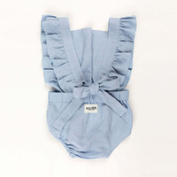 Ponchik Babies + Kids Ruffle Back Romper - Capri Blue - 3 years thumbnail