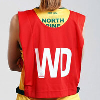 7pcs Set of Summit Netball Bibs Senior Team Pack Bulk Net Ball - Red Colour thumbnail